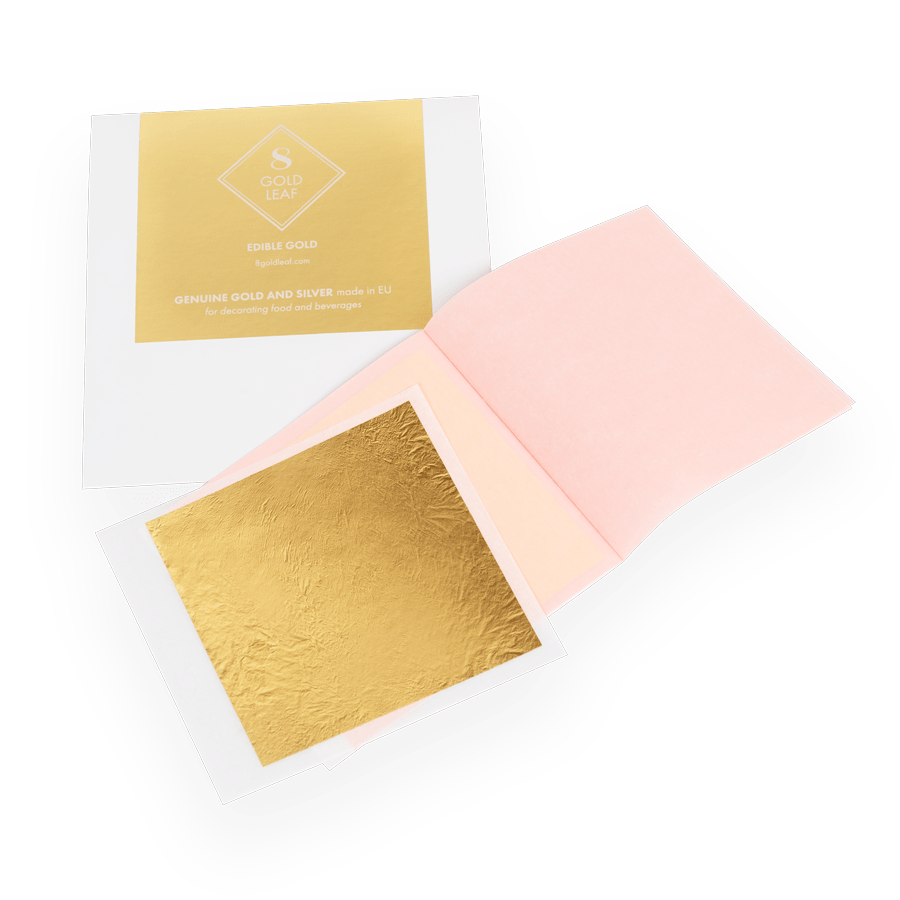 23kt Edible Gold Leaf - 80x80 mm - Transfer